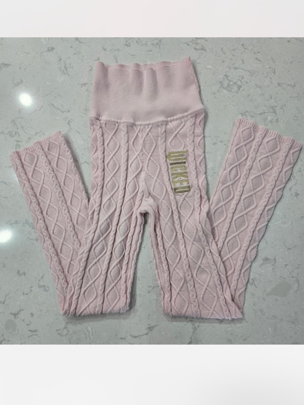 Universal Studios Wicked Glinda Pink Cable Knit Flare Lounge Pants - Large